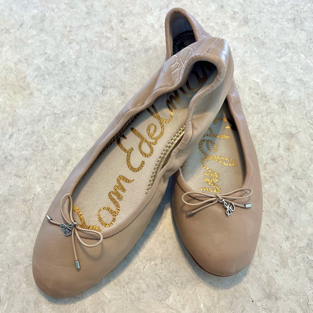 Sam Edelman Felicia Ballet Flat Women’s Shoes Size 12 Nude Leather